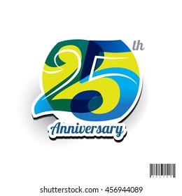 twenty five years anniversary logo and symbol design. vector file