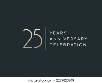 Twenty  five years celebration event. 25 years anniversary sign. Vector design template.