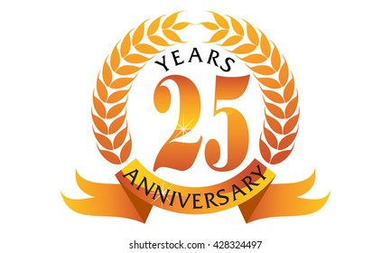 Twenty Five Years Gift Box Ribbon Anniversary 