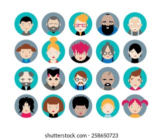 Twenty Flat Design Avatars Pack
