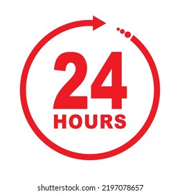 twenty four clock icon vector illustration.