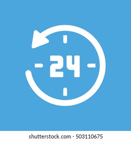 twenty four hour around the clock symbol, vector illustration