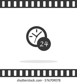 Twenty four hour around the clock symbol Vector Icon