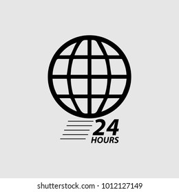 Twenty four hour art design isolated