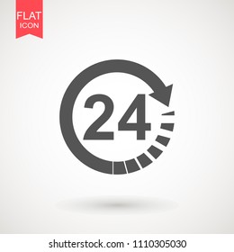 twenty four hour icon. open 24 hours a day icons