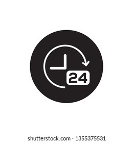 twenty four hour icon. open 24 hours a day icons