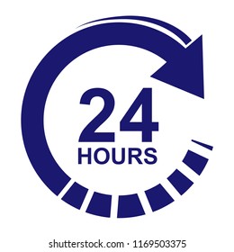Twenty four hour icon. Vector.