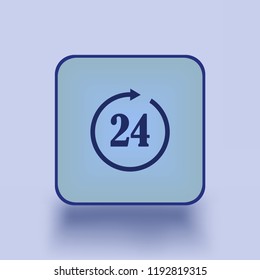 Twenty four hour icon vector isolated