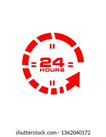 twenty four hour icon, Vector
