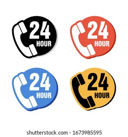 twenty four hour icon vector illustration with four different color style