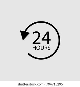 Twenty four hour icon vector isolated