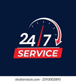 Twenty four hour service vector element illustration emblem
