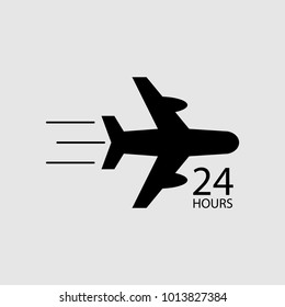 Twenty four hour symbol isolated