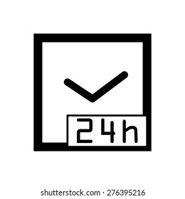 Twenty Four Hours Clock symbol icon vector illustration eps10 on white background