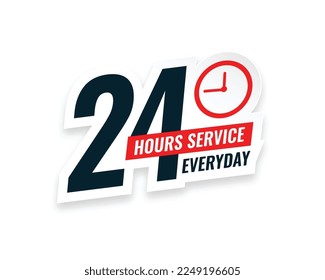 twenty four hours everyday open service sticker vector 