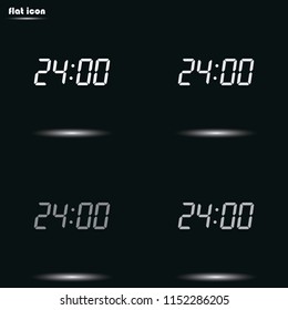 Twenty four hours flat grayscale vector icon.