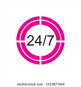 twenty four hours icon,
24 hours vector icon 