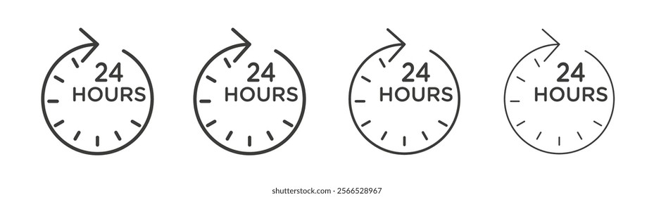 Twenty four hours icon collection for website design, app, UI design.