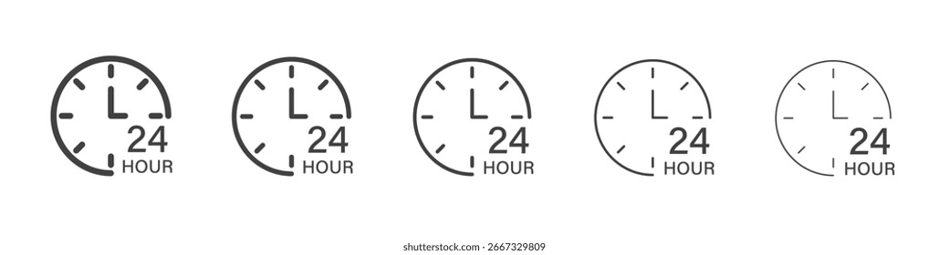 Twenty four hours icon design, logo, app, UI. Vector illustration, EPS