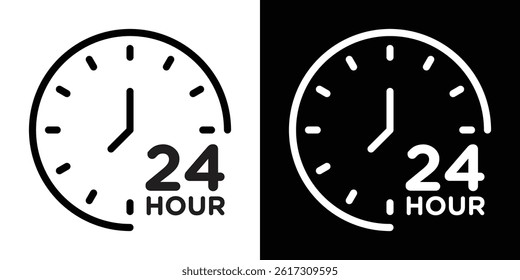 Twenty four hours icon vector for web and mobile app. Symbol isolated.