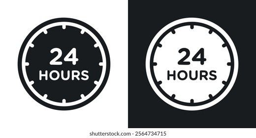 Twenty four hours icons in flat syle