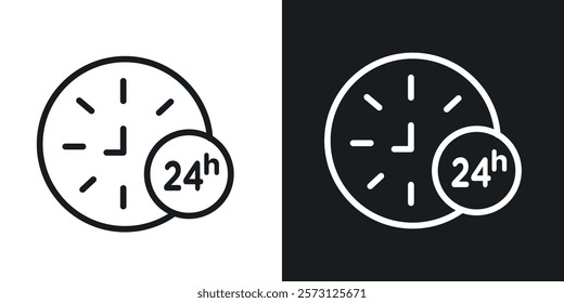Twenty four hours icons set vectors on white background.