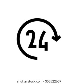 Twenty four hours open line icon. Pixel perfect fully editable vector icon suitable for websites, info graphics and print media.