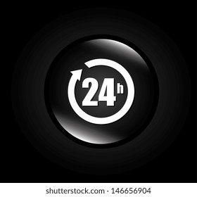 twenty four hours over black background vector illustration 