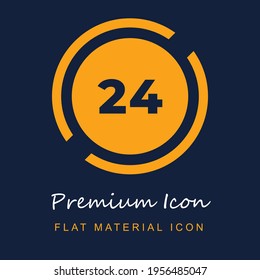 24 horas material premium ui ux icono vector aislado en colores azul marino y naranja