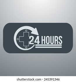 Twenty four hours service. Medical  logo