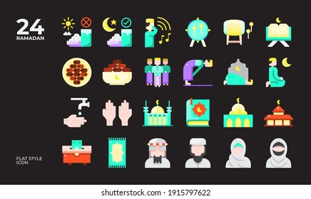 Twenty four icon in flat style, suitable for Ramadan