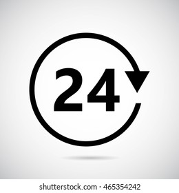 Twenty four our gray background. Vector art.