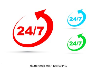 twenty four seven arrow icon set