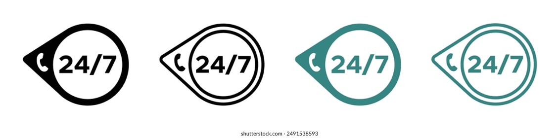 Twenty four seven call center support vector icons