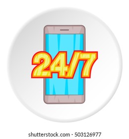 Twenty four and seven icon. Flat illustration of twenty four and sevenvector icon for web