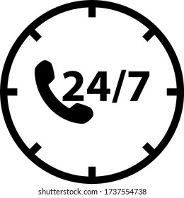 twenty four seven vector icon
