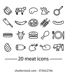 twenty line meat icons 