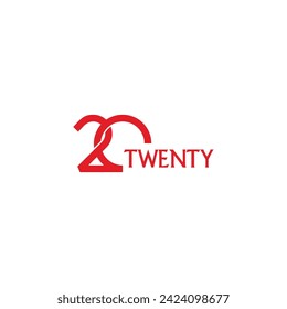 twenty linked line loop decoration logo vector 