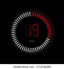 The twenty minute , stopwatch vector icon. Clock and watch, timer, countdown symbol.