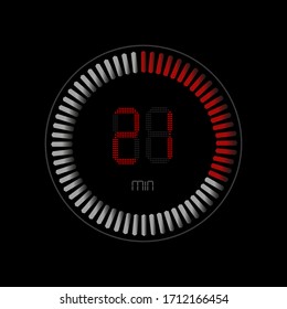 The twenty minute , stopwatch vector icon. Clock and watch, timer, countdown symbol.