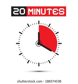 Twenty Minutes Stop Watch - Clock Vector Illustration