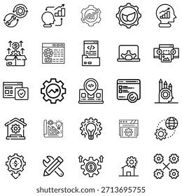 Veinte engranajes monocromáticos y juego de Tecnologías Engranajes blancos Configuraciones