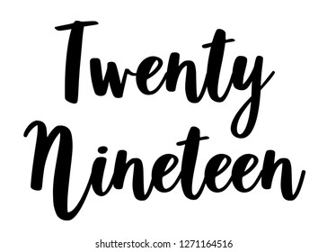 Twenty nineteen number with modern typography.