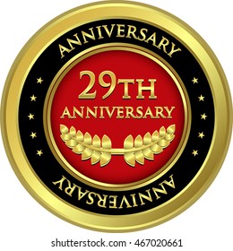 Twenty Ninth Anniversary Gold Medal  