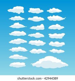 twenty one cute vector clouds