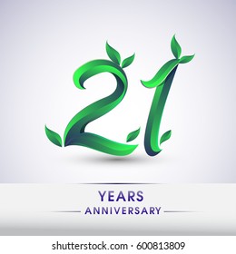 Twenty One Years Anniversary Celebration Logotype Stock Vector (Royalty ...