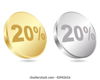 twenty percent discount icon vector illustration