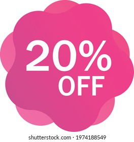 twenty percent discount off sale pink flower blossom banner