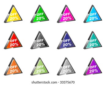 20 % Rabatt Dreieck Symbol Vektorgrafik