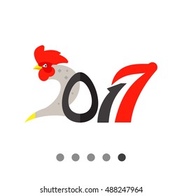 Twenty seventeen year of rooster flat icon